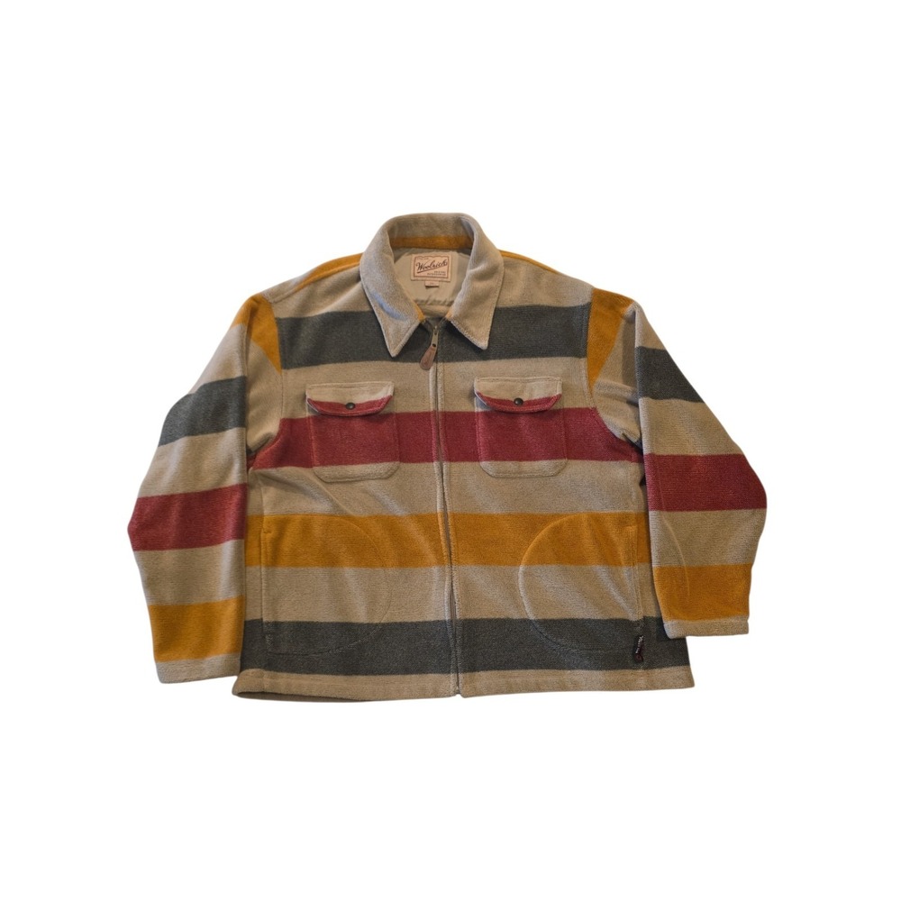 Vintage Woolrich Polartec Fleece Jacket 2XL USA Blanket Stripe Hudson Bay 90s